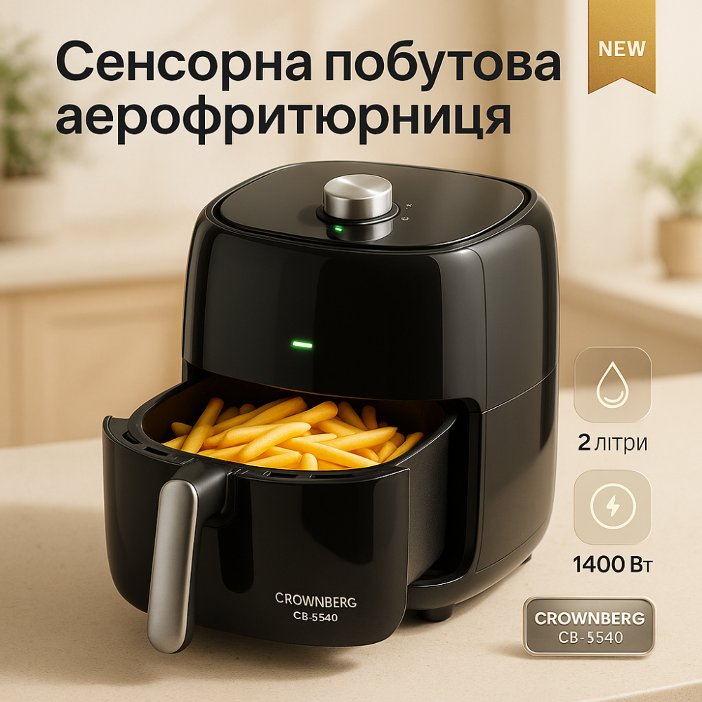 Фритюрница для вкусных и полезных блюд Crownberg CB-5540 2л 1400Вт, Мультипечь для запеканок YH-90 Львов - изображение 17