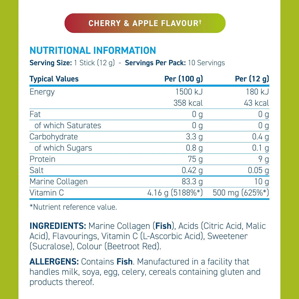 Морской коллаген Applied Nutrition Marine Collagen Stick Pack 10 x 12 г, Cherry & Apple Луцк - изображение 2