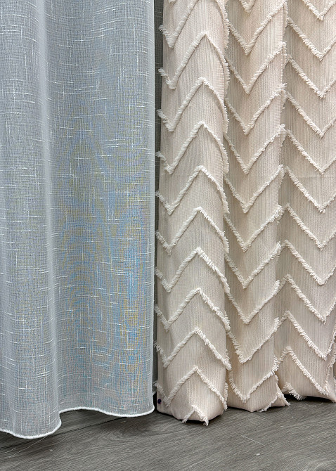 Шторная ткань Лен Букле цвет айвори 1806ш Киев - изображение 6