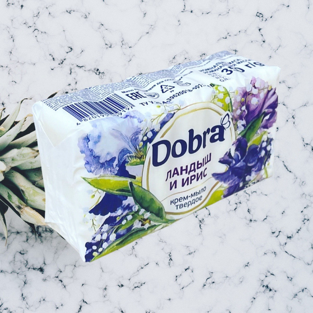 Крем-мыло туалетное твёрдое Dobra Ландыш и ирис 5 х 70 г (4820195509197) Виноградов - изображение 1