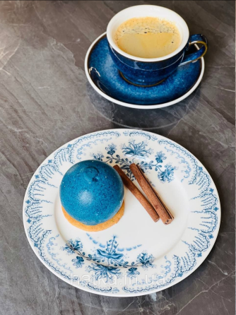 Тарілка порцеляна вінтажний стиль 20,7 см "Синій Вензель" 102-1465 для дому та ресторанів Київ