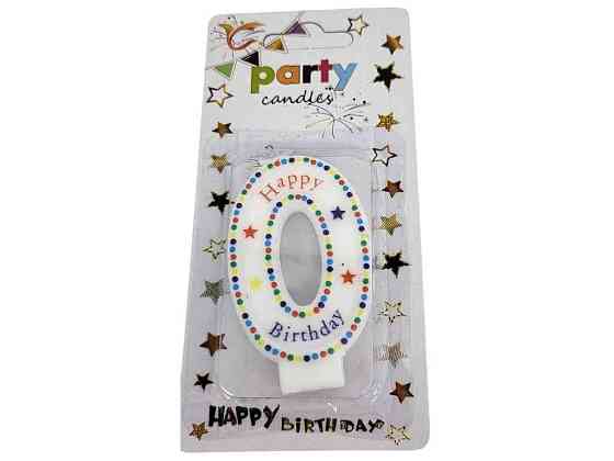 Свеча-цифра 0 Happy Birthday точка арт.068 ТМ PRC Киев