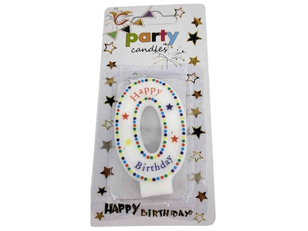Свеча-цифра 0 Happy Birthday точка арт.068 ТМ PRC Киев - изображение 1
