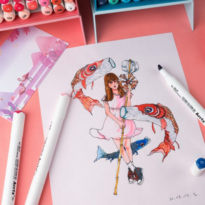 Художній маркер Arrtx Спиртові Alp ASM-02RD 24 кольори Червоні відтінки (LC302253) Вінниця - фото 8