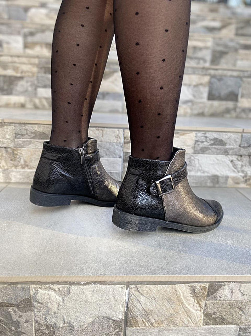 Жіночі черевики 218 срібні шкіра-сатин натуральна 36р. (1205) Коломыя - изображение 7