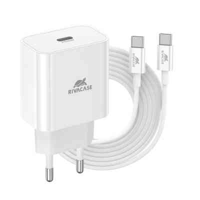 Зарядное устройство RivaCase 1xUSB Type-C PD 20 Вт кабель Type-C white (PS4101 WD4 (White)) Винница