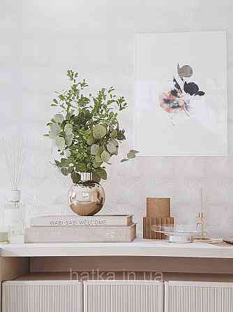 Шпалери вінілові на флізеліні Sintra Simmetria геометрія фігури ромби смуги 3д коричневі білі срібло 524725 Київ