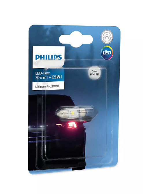 Светодиодная лампа PHILIPS 11860U30CWB1 LED Ultinon Pro3000 Festoon 6000K 12V 30mm Харьков - изображение 1
