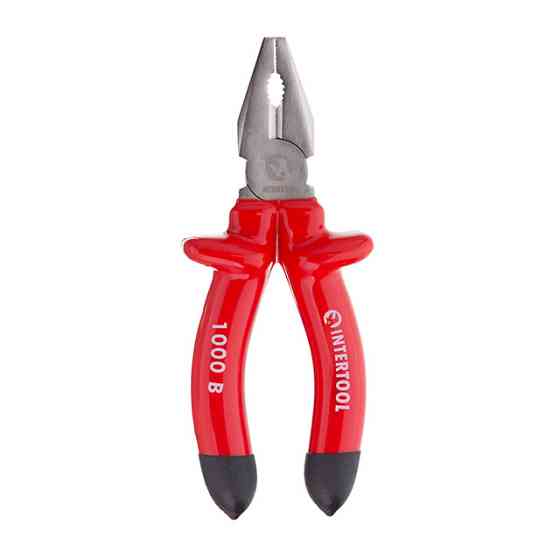 Плоскогубці 160 мм, діелектричні, 1000 В, CrV 6150 INTERTOOL NT-0312 Київ