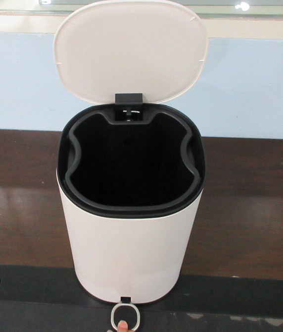 Овальное мусорное ведро с плавным закрытием Zerix Prime-TC0105 White 5 л, белое (ZX5901) Харьков - изображение 7