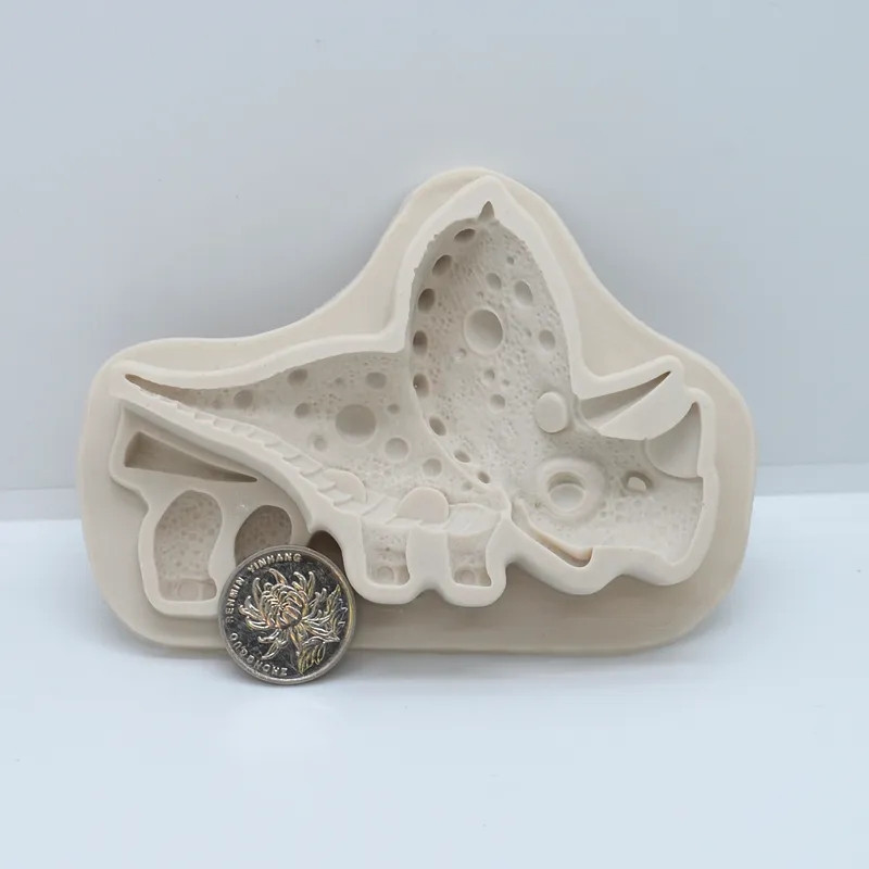 Молд силиконовый Динозавр 115 на 85 мм серый Киев - изображение 3