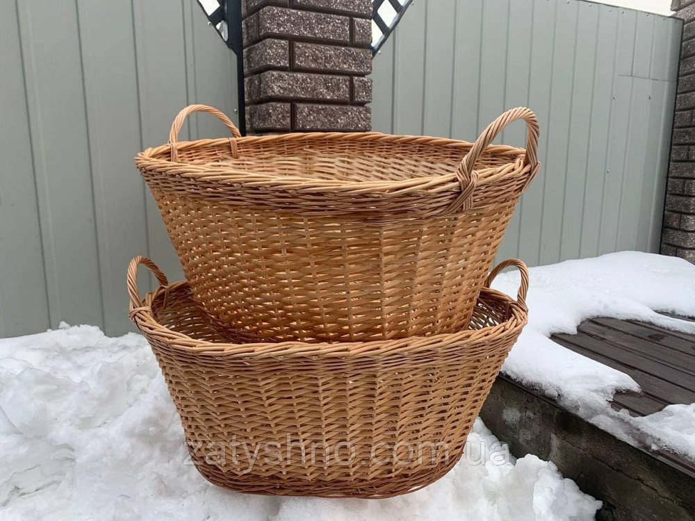 Большая плетеная корзина с ручками Киев - изображение 2