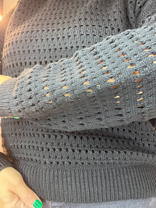 Свитер женский MIX RAY 6766 ажурная вязка прозрачная сетка паутинка, черный, one size Киев - изображение 10