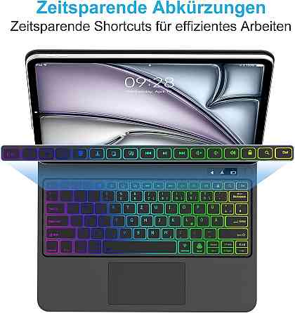 Клавіатура SENGBIRCH Magic Keyboard для iPad Air 13 M3/M2, Чорна, QWERTZ, підсвітка, мультитачпад, чохол Київ