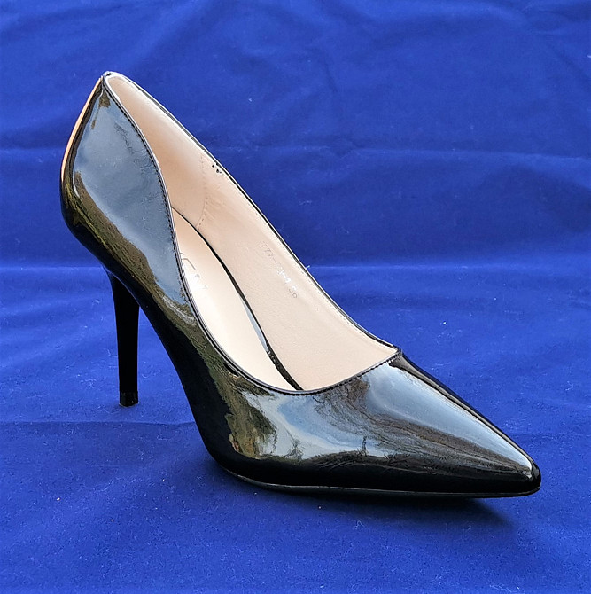 Жінці Чорні Туфлі на Каблуці Шпильке Лакові Кладочки (розміри: 37,38) - 3-1 Дніпро - фото 3