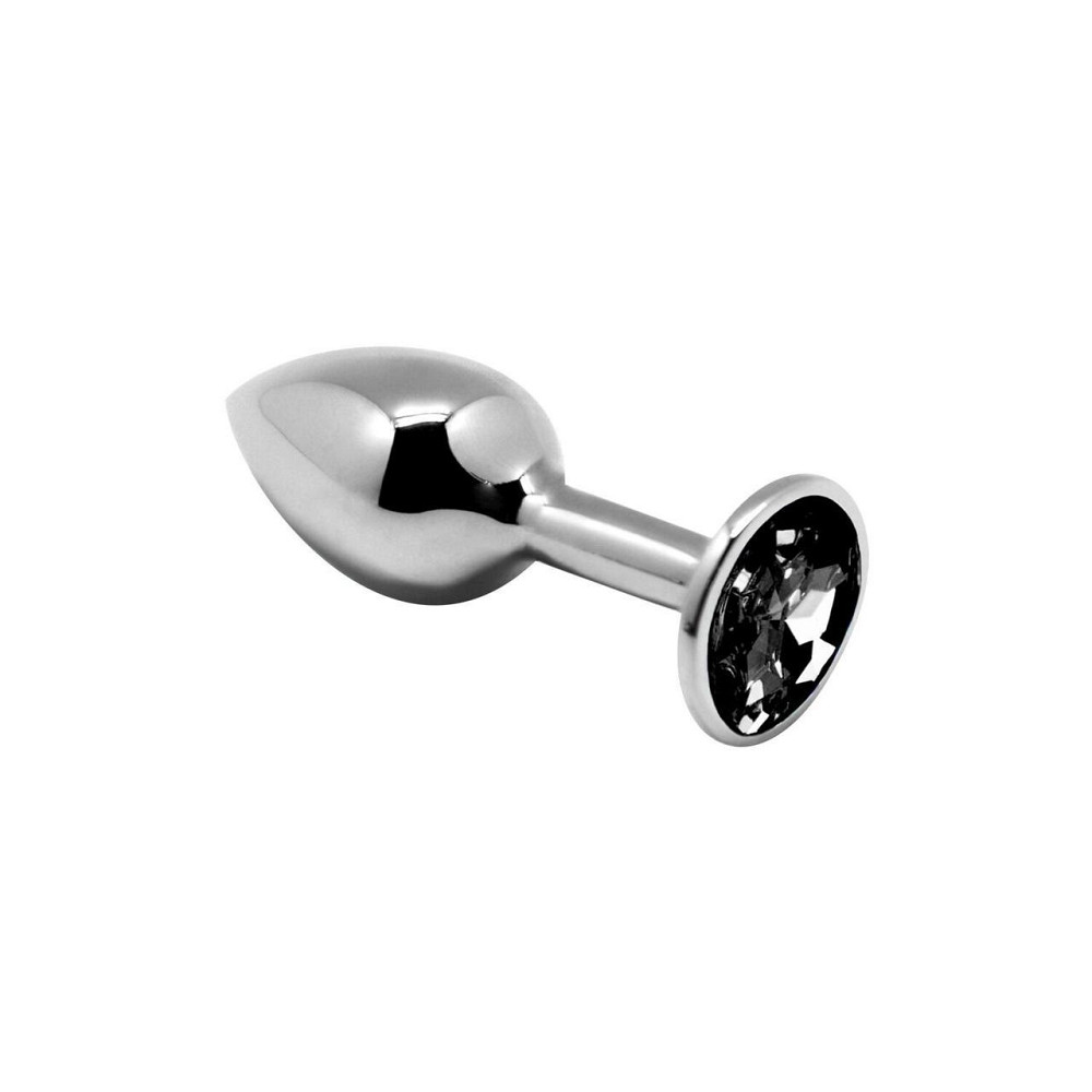Металева анальна пробка з кристалом Alive Mini Metal Butt Plug Black S Sex Aura Київ - фото 1