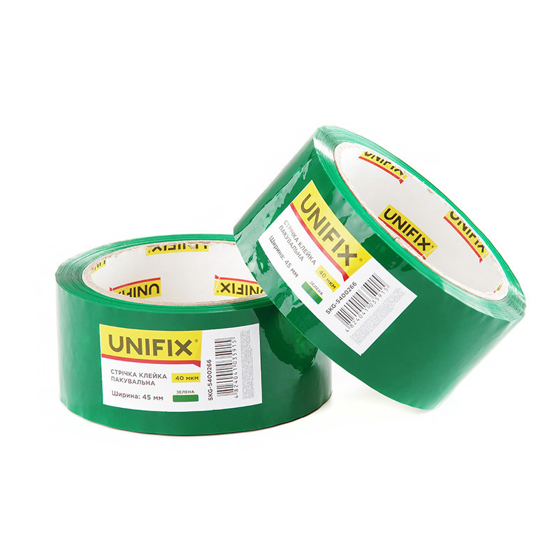 Лента клейкая упаковочная зеленая 45мм 200 SKG-5400266 UNIFIX Рівне - фото 2