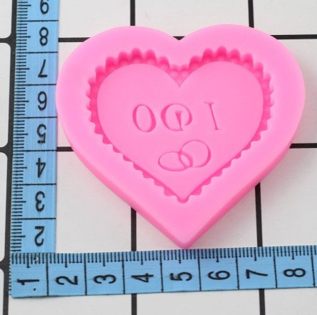 Молд силиконовый Сердце 65 на 60 мм розовый Киев - изображение 5