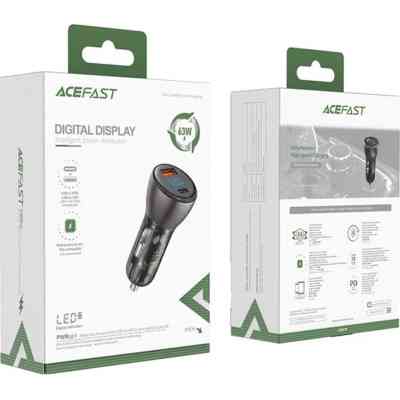 Зарядное устройство Acefast 2xUSB 63W (USB-C + USB-A) B6 with digital display (6974316280972) Винница