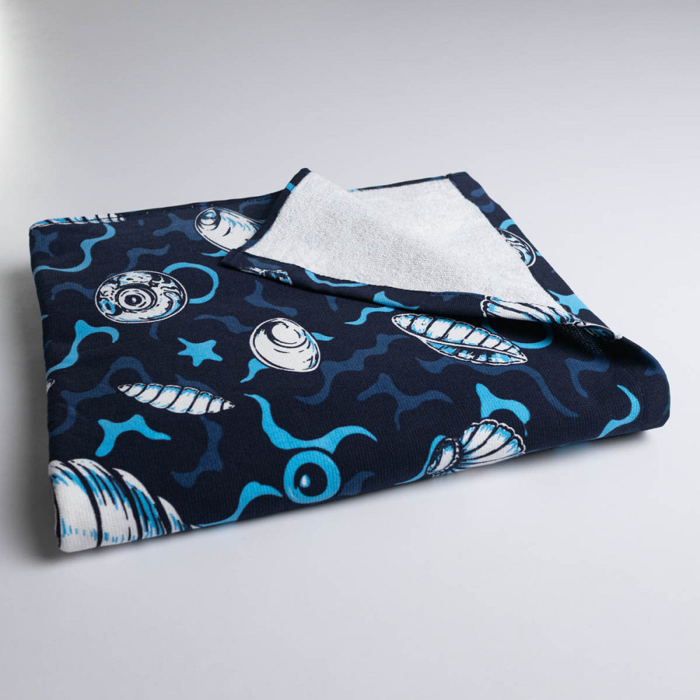 Пляжний рушник великий тонкий махровий з принтом GM Textile 70х150 см 300 г/м2 (Синій) Суми - фото 2
