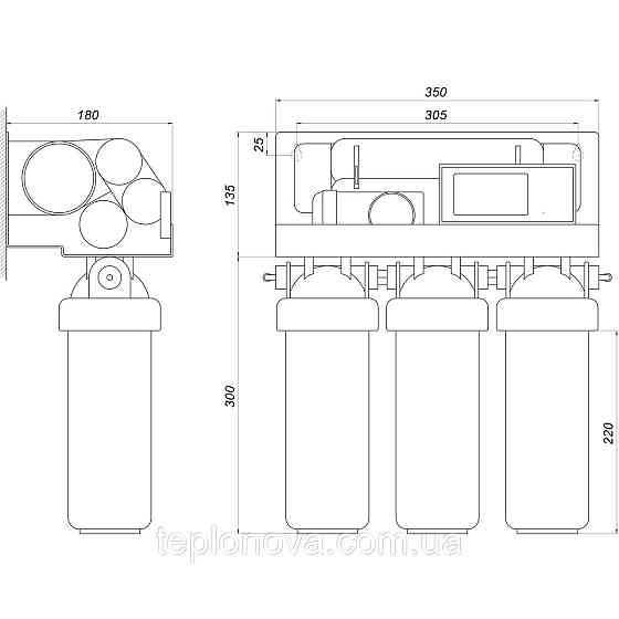 Система зворотного осмосу OasisPro, насос + ПЛАСТ. бак, мінералізатор, блок керування BSL02M-RO-75 Чернівці