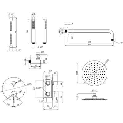Душевой гарнитур Kroner Edelstahl Klassisch-SCH082 + змішувач Edelstahl Klassisch-SCH010 + змішувач Edelstahl Klassisch- (CVS30166) Винница