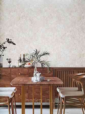 Шпалери вінілові на флізеліні гарячого тиснення DU&KA 1.06х10 вензель основа під штукатурку сірі коричневі Київ