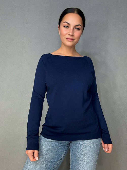 Джемпер жіночий ACCORDDREAM 9377 тонкий светр однотонний базовий, темно-синій, one size Київ - фото 15
