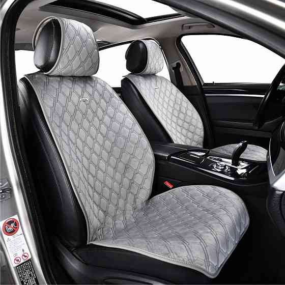Преміум накидки для передніх сидінь CarLife Turbo, grey 2шт Львів