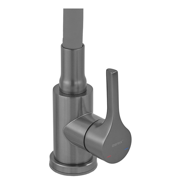 Змішувач для кухні Zerix Rex-011 Graphite Refl.Grey з нержавіючої сталі (Колір графіт+силіконовий вилив сірий) (ZX6130)   ( 28105 Харьков - изображение 8