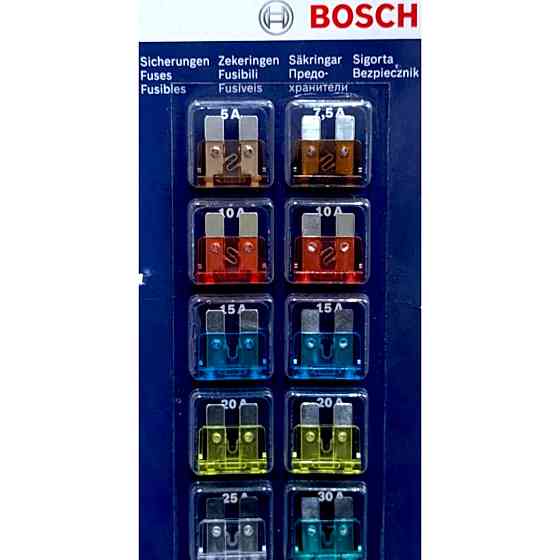Комплект предохранителей STANDART Bosch 5A-30A 10шт. Ковель