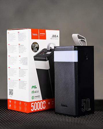 Портативний акумулятор павербанк Hoco J86A PB 50000mAh 22.5W Powermaster fully compatible Black  ПП8201 Київ - фото 1