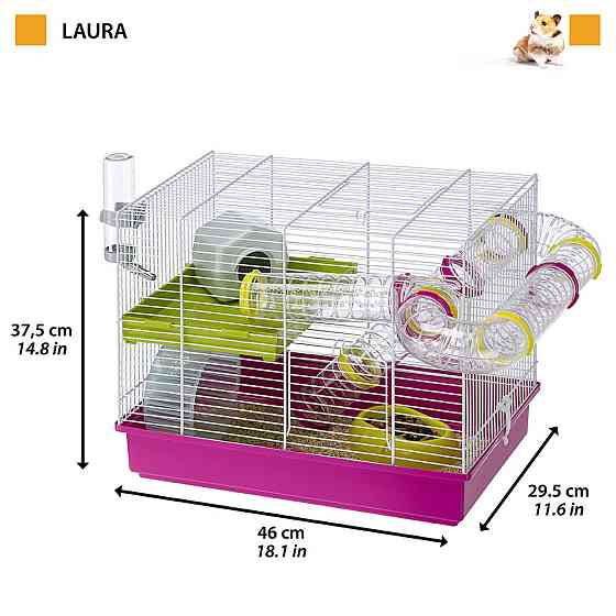 Двоповерхова клітка для хом'яків і гризунів з тунелями Ferplast Laura (Ферпласт Лаура) Запоріжжя