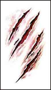 Тимчасова тату Подряпини для Halloween 10 на 6 см бордовий Київ