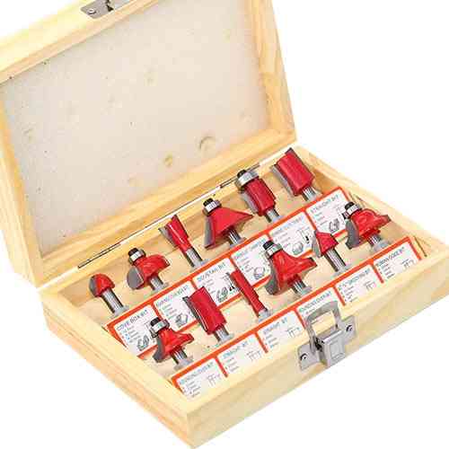 Набор фрез по дереву 12шт, хвостовик 8мм, сталь, в футляре Винница