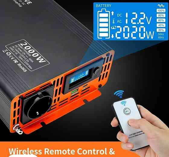 Инвертор напряжения Datauboss 12В на 220В мощностью 2000Вт. Харьков