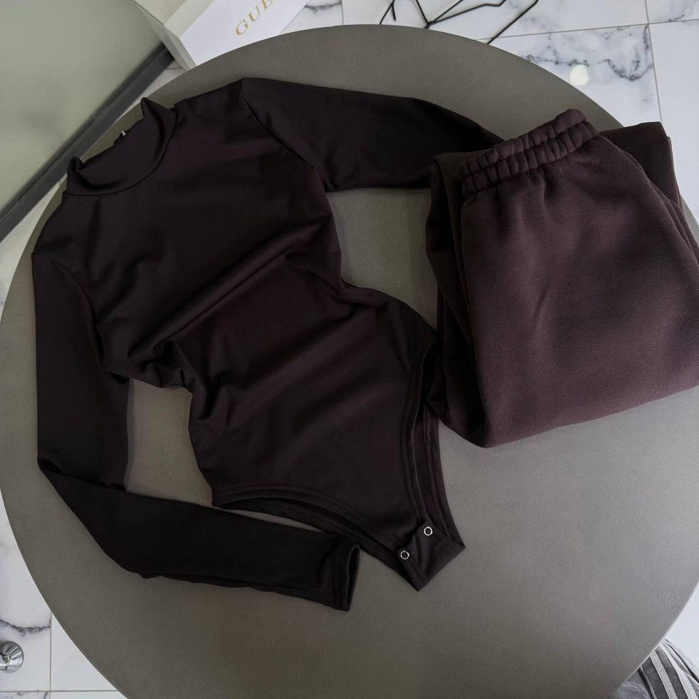 Жіночий базовий комплект з утепленням тринитка на флісі Шоколад, 46/48 Одеса - фото 1