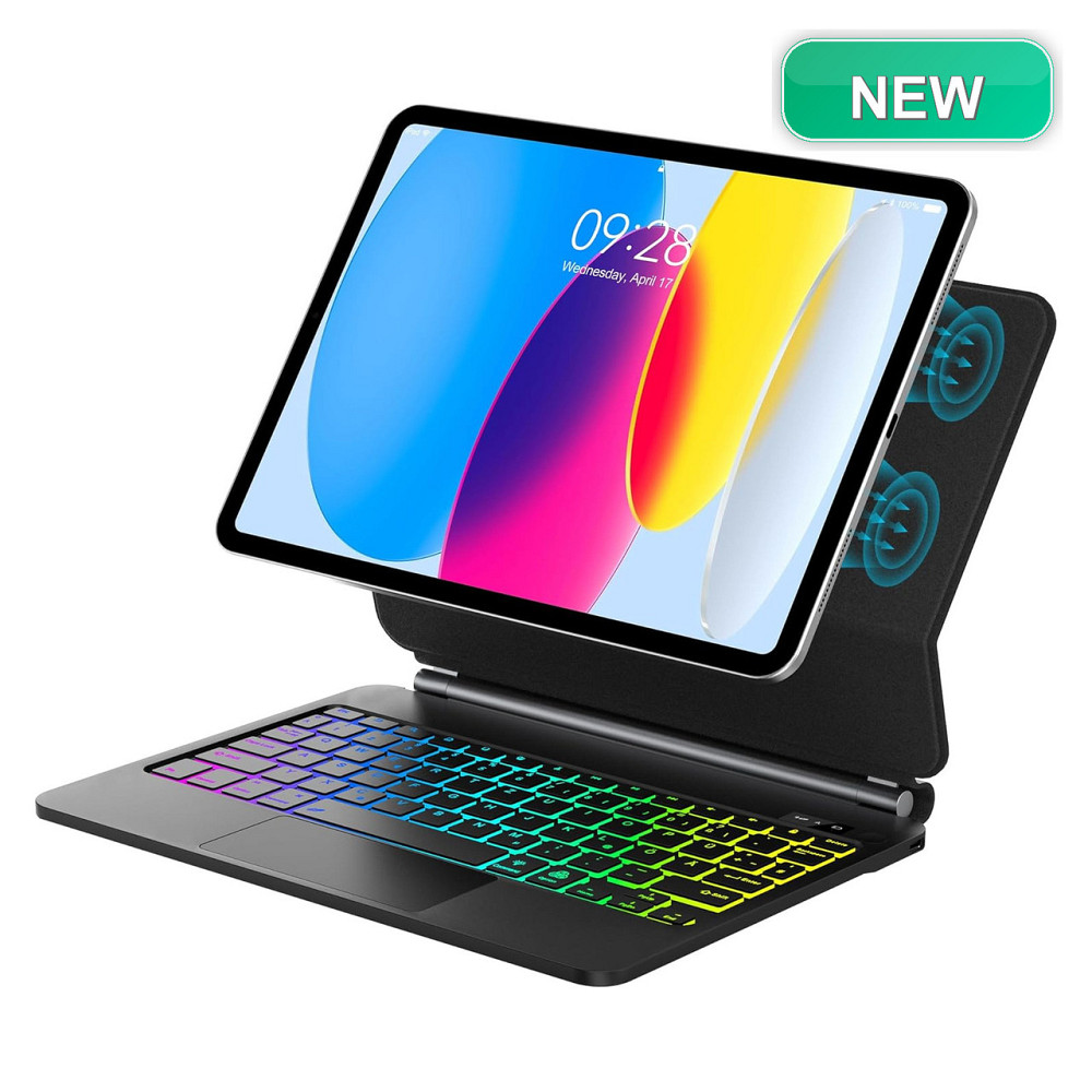 Клавіатура чохол-клавіатура для iPad 10 10.9 і A16 11 Bluetooth трекпад підсвітка RGB магнітна підставка QWERTZ чорна Київ - фото 1