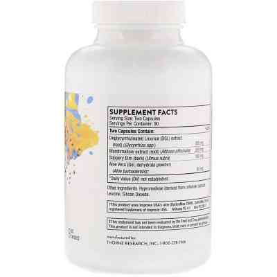 Травы Thorne Research Поддержка Желудка, GI-Encap, 180 капсул (THR-71401) Винница