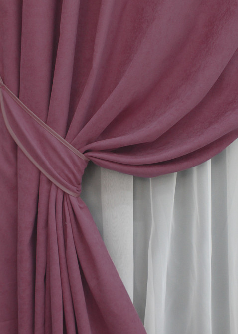 Шторная ткань микровелюр Petek цвет темно-розовый 1517ш Киев - изображение 4