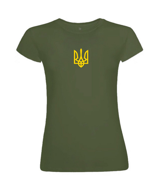 Футболка жіноча з Гербом України (хакі) XS-10XL Одеса - фото 1
