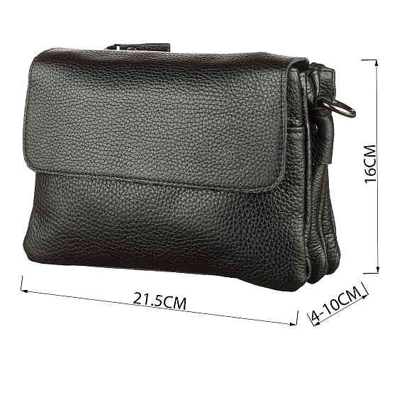 Чоловіча сумка SHVIGEL 11038 шкіряна, Чорна Київ