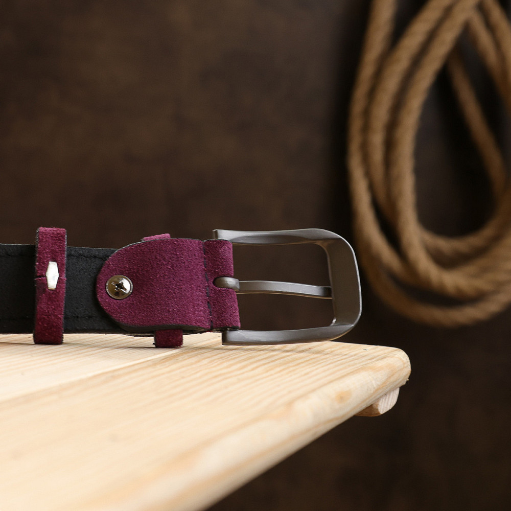 Гарний замшевий ремінь для жінок Vintage 20783 Фіолетовий Київ - фото 9