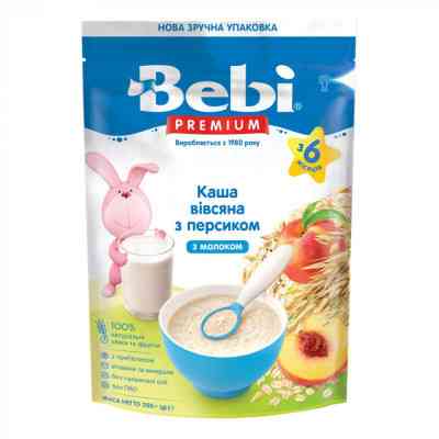 Детская каша Bebi Premium молочная овсяная с персиком +6 мес. 200 г (8606019654306) Винница