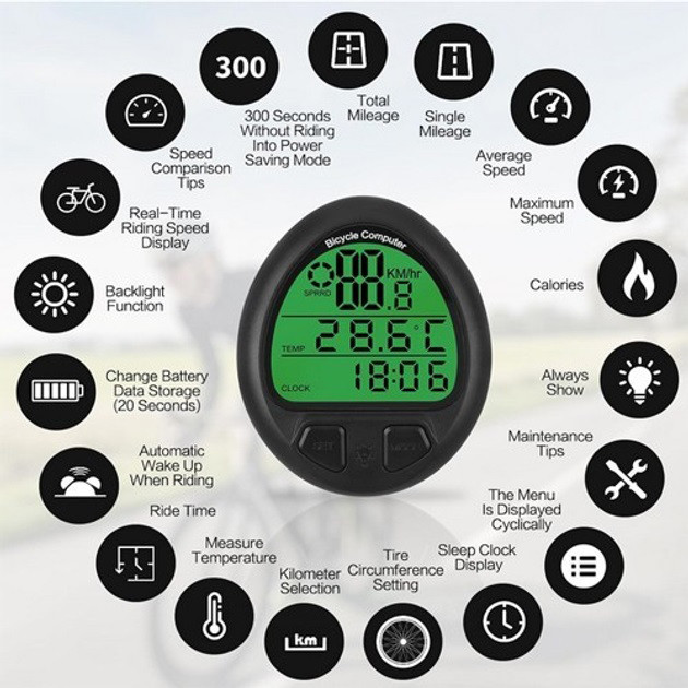 Велокомпьютер 669/999, подсветка дисплея, 26 функций IL-12 Львов - изображение 4