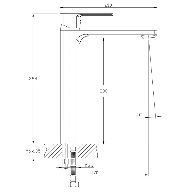 Високий змішувач для умивальника Haiba Kubus 001 (HB0839) Харків - фото 2