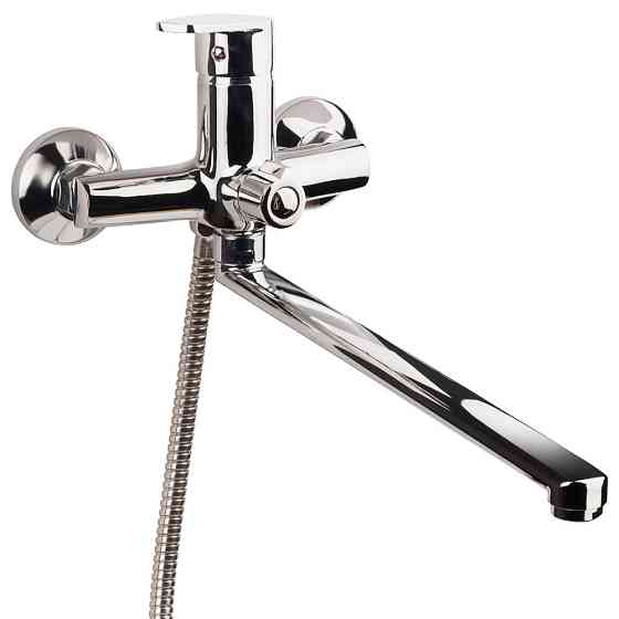 Смеситель s37 Ø35 для ванны излив прямой 350мм дивертор встроенный картриджный AQUATICA (9737220) Киев