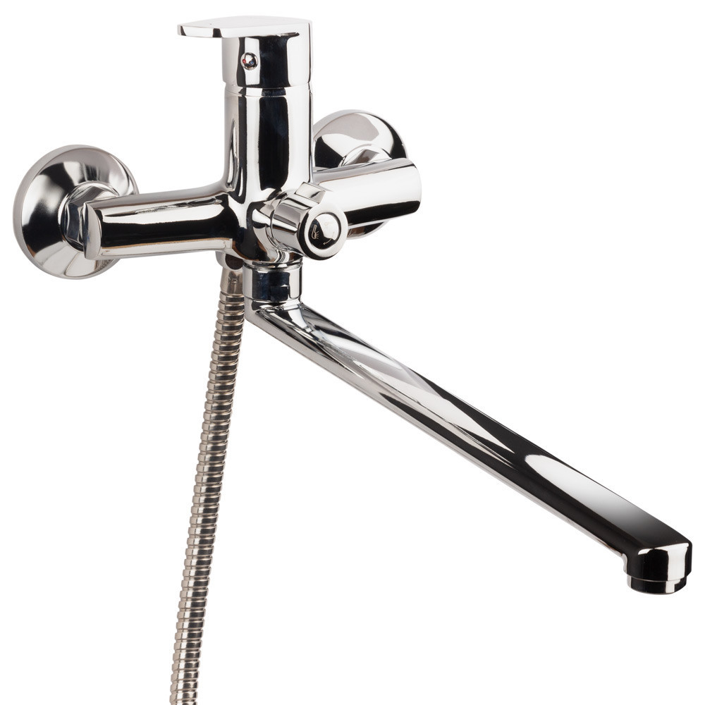 Смеситель s37 Ø35 для ванны излив прямой 350мм дивертор встроенный картриджный AQUATICA (9737220) Киев - изображение 1