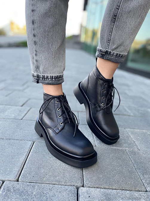 Valiente Черевики жіночі VALIENTE Батега чорні (зима, шкіра натуральна) (4844) 40 Коломия - фото 1