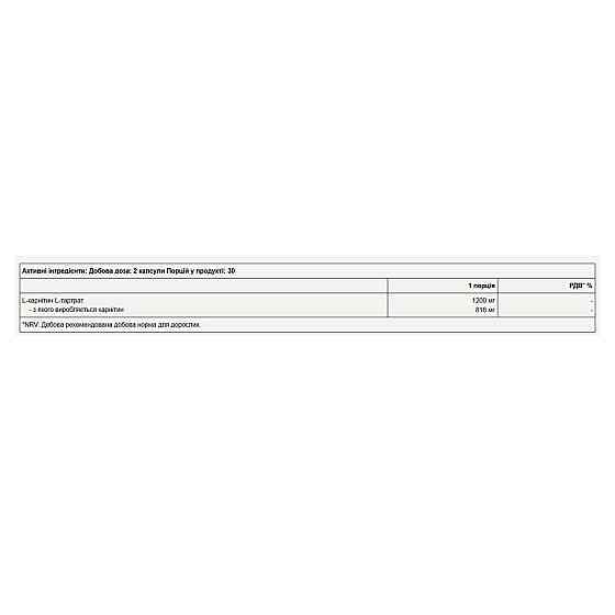 Карнітин Pure Gold Carnitine 60 капс Київ